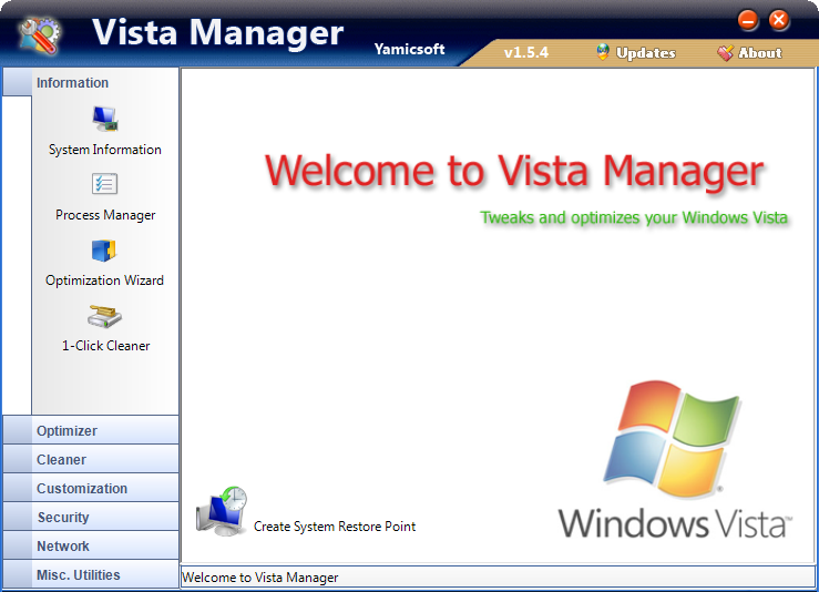 Uninstall Vista Manager