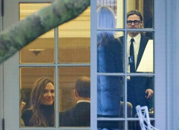 皮特与朱莉作客白宫 会见总统奥巴马