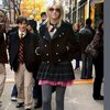 Gossip Girl黑色毛呢 连帽短外套