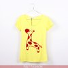 2012新款 小鹿 长颈鹿 植绒 红色 黄色 T恤 女 T-shirt 时尚起义