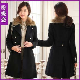 蘑菇街冬装<em>女装毛妮外套</em>女韩版毛领粗花呢子大