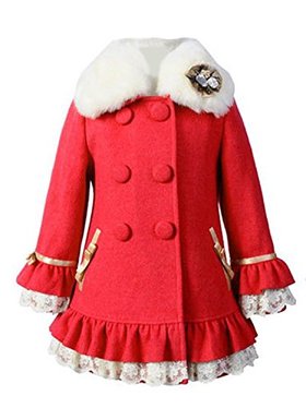 Crownguide 女童冬季新款 儿童羊毛呢子 外套风