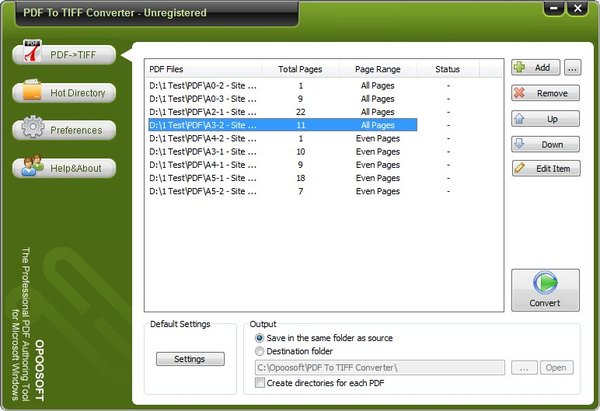 《PDF文件转换TIFF图像格式工具》(OpooSoft PDF TIFF Converter)v6.6[压缩包]