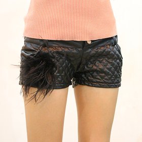 2013秋冬新款黑色PU<em>皮短裤</em>女士 韩版<em>皮靴</em>裤热