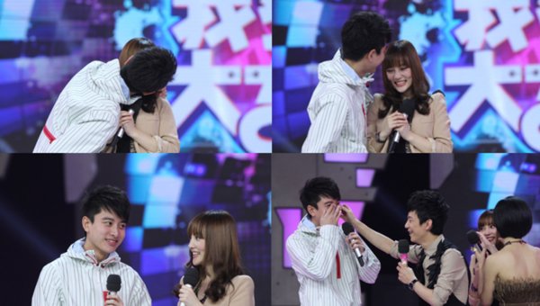 《快乐大本营》 20120414 花絮 贾乃亮强势拥吻李