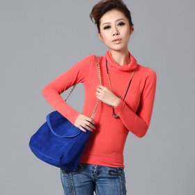 美丽说首页推广秋冬款半高领保暖毛衣时尚针织