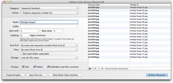 《Mac批量重命名工具》(A Better Finder Rena